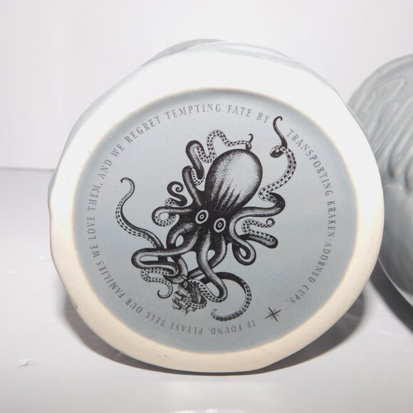 Set of 2 Kraken Spiced Rum Gray  4" Tiki Octopus Ceramic Mug Tumbler - Picture 9 of 9